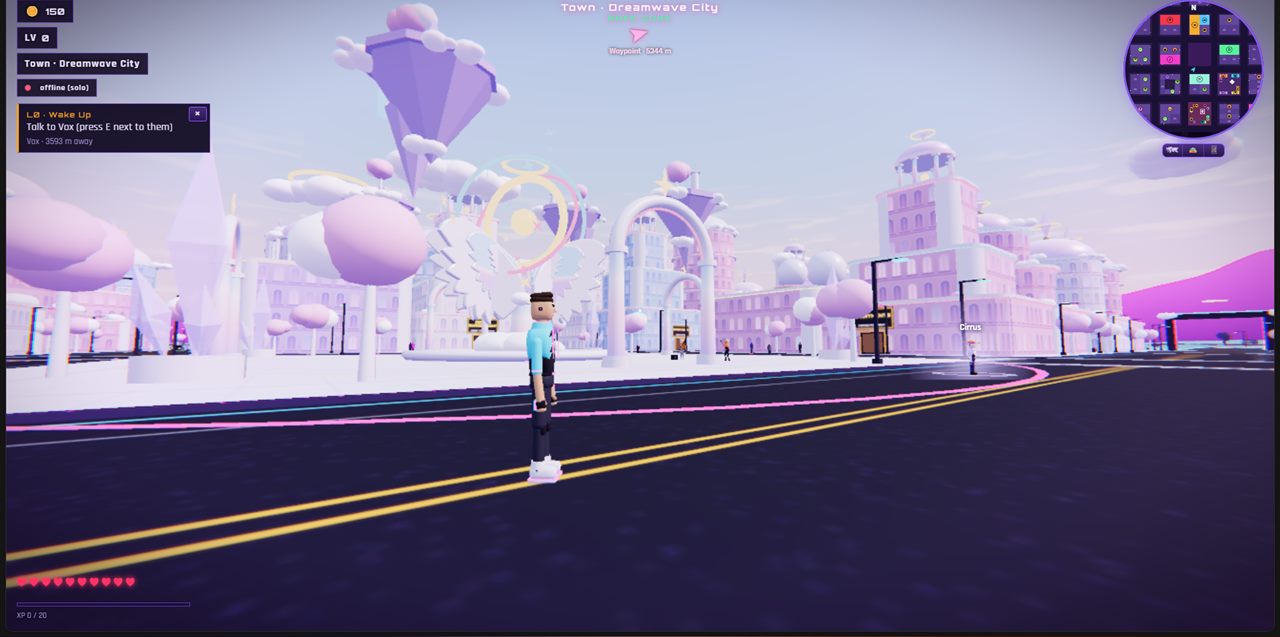 Greenwave City, a pale pastel town